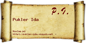 Pukler Ida névjegykártya